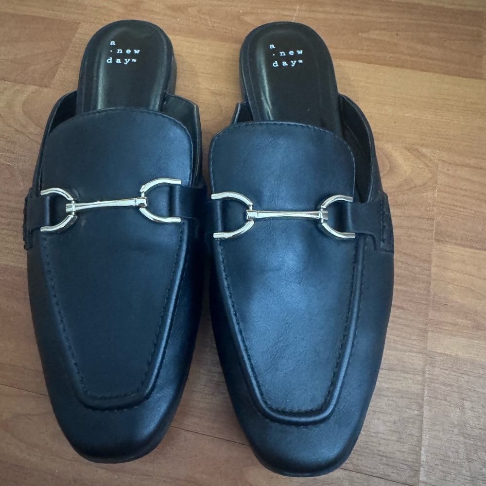 A New Day Black Slip-On Mules